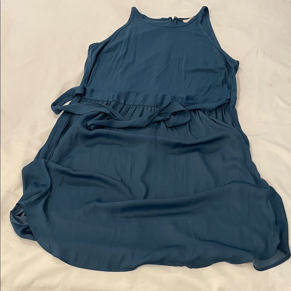 LOFT Teal Sleeveless Mini Dress